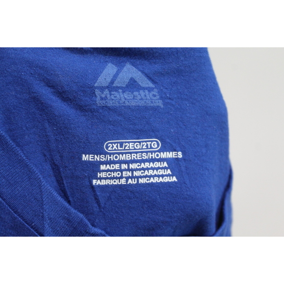 Texas Rangers Men Blue Tee Shirt Short Sleeve Majestic Size XXL - Picture 2 of 8